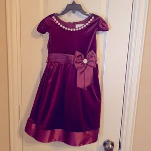 Girls formal burgundy velvet dress